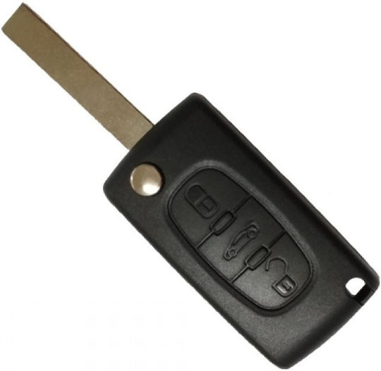 Foldable Car Key Shell with Blade with 3 Buttons for Fiat with Blade HU83