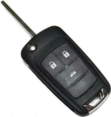 Foldable Car Key Shell with Blade with 3 Buttons for Chevrolet Blade HU100