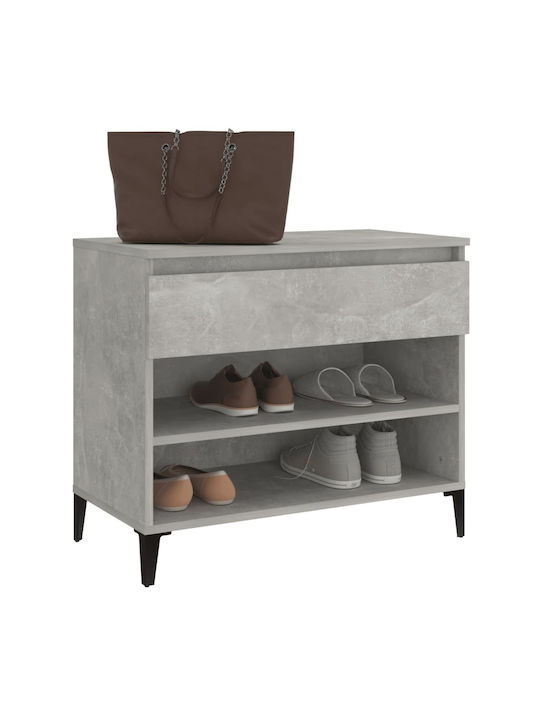 Metallic Shoe Organizer with 2 Shelves Concrete 70x36x60cm