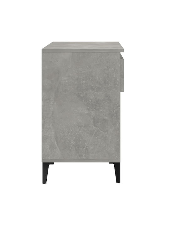 Metallic Shoe Organizer with 2 Shelves Concrete 70x36x60cm