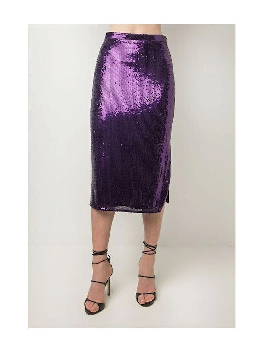 Desiree Midi Skirt in Purple color