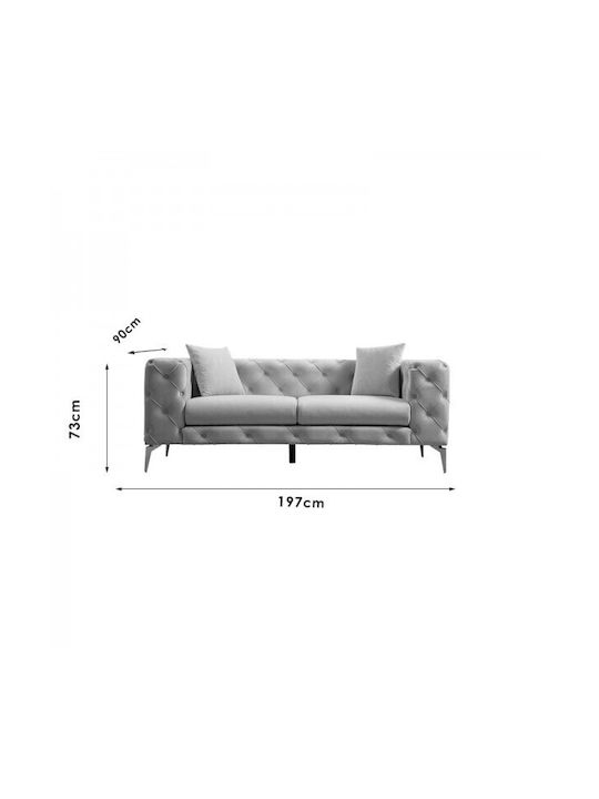 Pakketo Two-Seater Couch Blue 197x90x90 cm