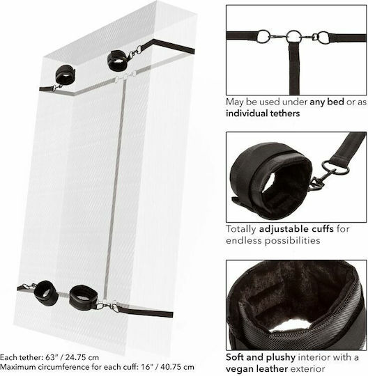 Calexotics Boundless Bed Restraint System Bed Restraint Set in Black Color