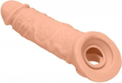 Shots Real Rock Penis Extender with Rings Flesh 21cm