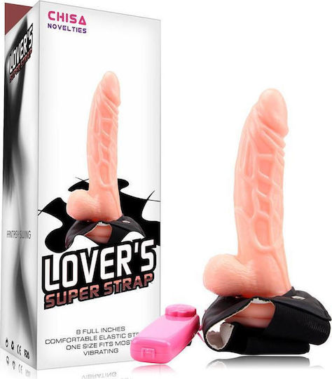 Chisa Novelties Stunt Cock Harness με Dildo 21cm και Δόνηση στο χρώμα του δέρματος