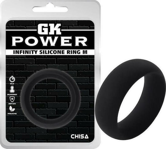 Chisa Novelties GK Power Infinity Silicone Ring Medium Cock Ring Cock Silicon Negru