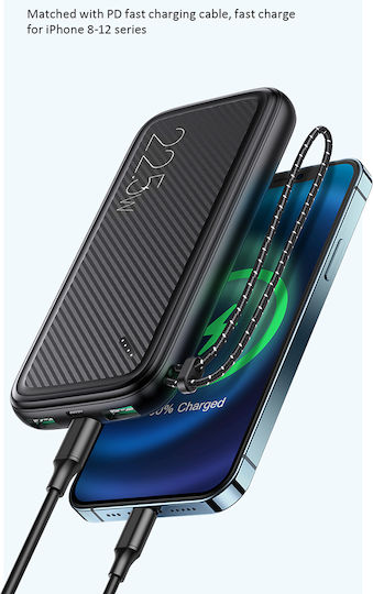 Usams PB56 Power Bank 10000mAh 22.5W with 2 USB-A Ports Power Delivery / Quick Charge 3.0 Black