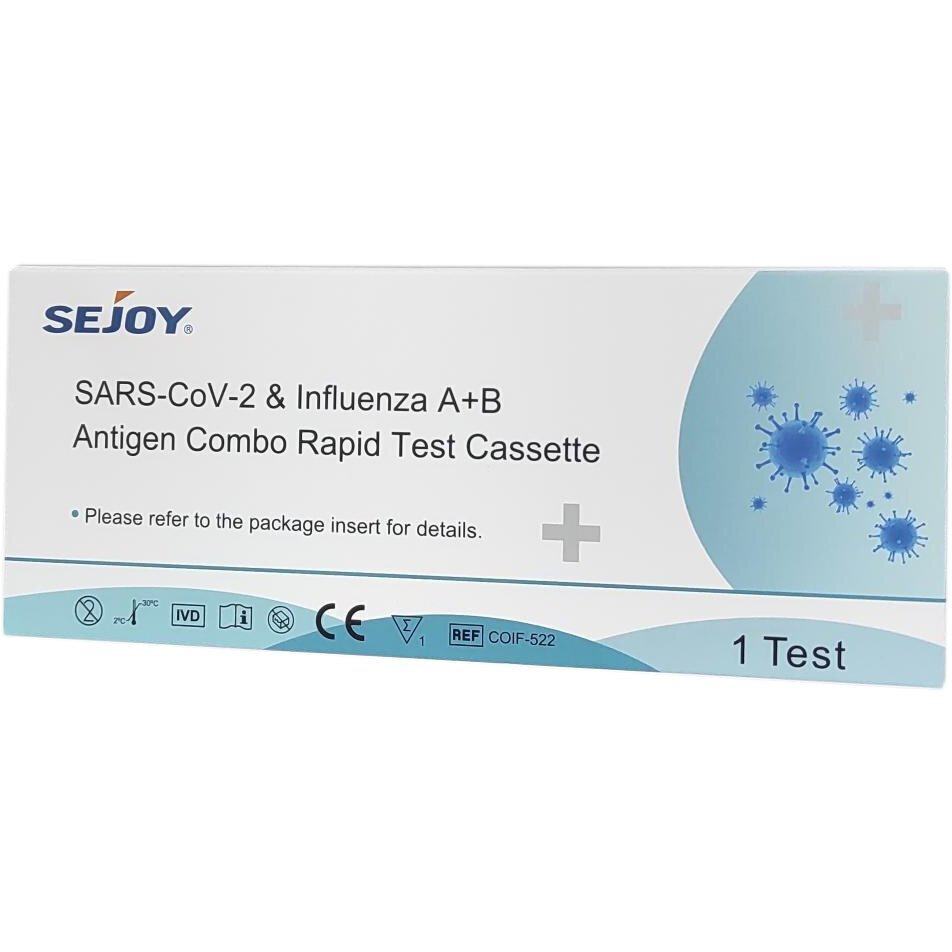 Sejoy SARS-CoV-2 & Influenza A+B Antigen Combo Rapid Test Cassette 1τμχ ...