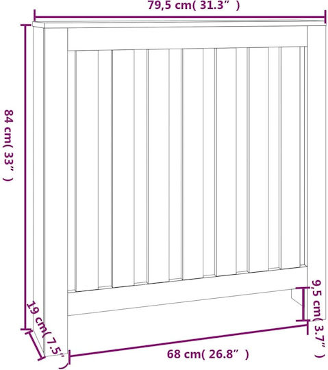 vidaXL vidaXL Radiator Cover from Solid Wood White 79.5x19x84cm