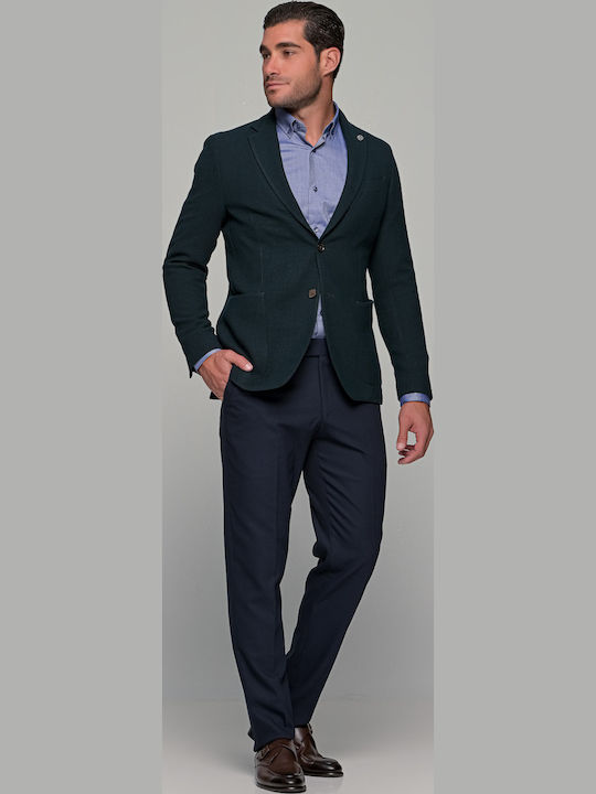 Men's Winter Suit Jacket Slim Fit Green
