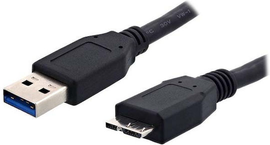 Powertech Regular USB 3.0 to micro USB Cable Μαύρο 1.5m (CAB-U004) 1τμχ