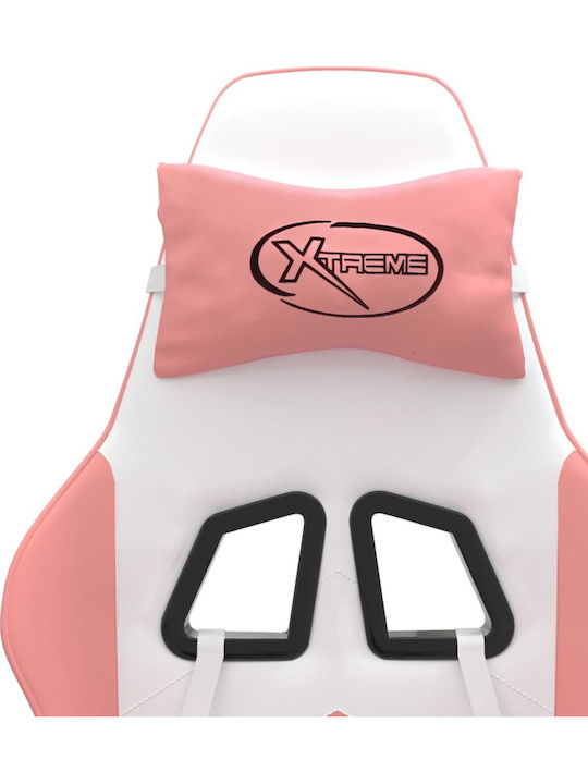 vidaXL 349600 Καρέκλα Gaming Δερματίνης Λευκό/Ροζ