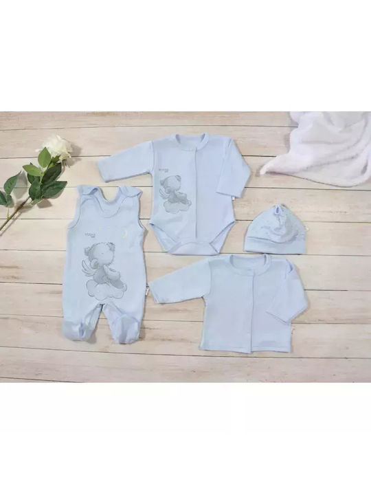 Jukki Baby Bodysuit Set Long-Sleeved Light Blue