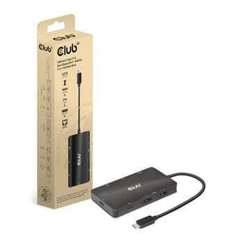 Club3D USB-C Docking Station με DisplayPort 4K PD Ethernet και συνδεση 2 Οθονών Μαύρο (CSV-1598)