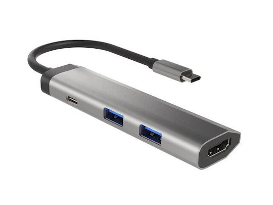 Natec Fowler Slim USB-C Docking Station mit HDMI 4K PD Gray