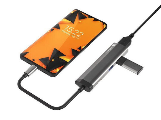 Natec Fowler Slim USB-C Docking Station mit HDMI 4K PD Gray