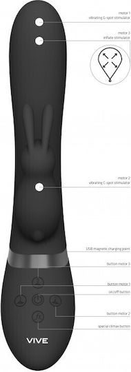 Vive Taka Δονητής Rabbit 21.3cm Black