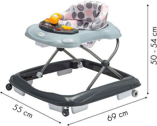 Ecotoys Baby Walker with Music for 6+ Months Gray