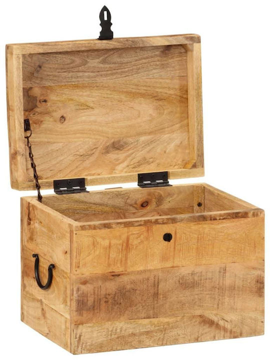 vidaXL Wooden Decorative Trunk Beige 39x28x31cm