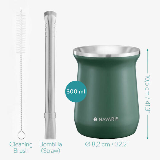 Navaris Yerba Metallic Cup Green 300ml