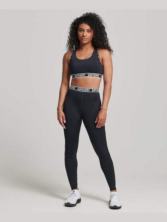 D1 Sport Train Branded Elastic Bra Γυναικείο Αθλητικό Μπουστάκι Μαύρο