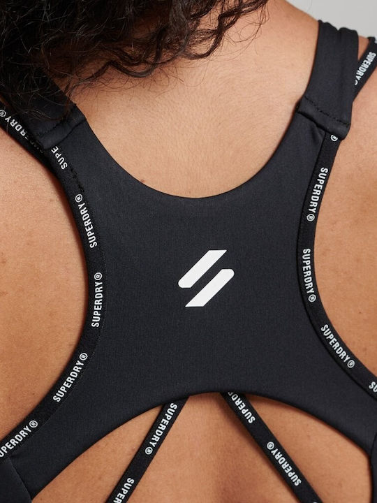 D1 Sport Train Branded Elastic Bra Γυναικείο Αθλητικό Μπουστάκι Μαύρο