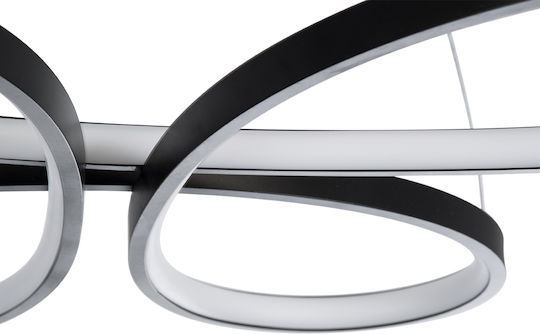 GloboStar Butterfly Lumini Suspendate Negru LED Cu Lumină Bianco Reglabilă 71x52cm