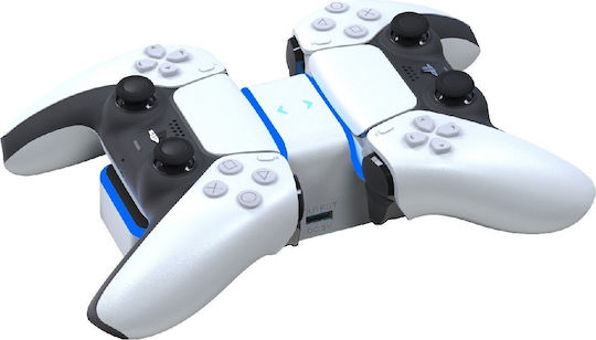 Freaks and Geeks Stație de încărcare pentru 2 controllere PS5 cu iluminare LED Alb
