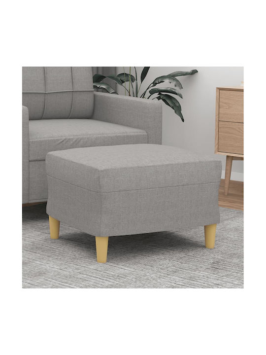 Stool Footstool Upholstered with Fabric Light grey 60x50x41cm