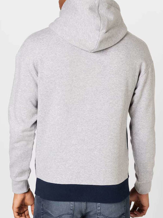 Jack & Jones Men's Sweatshirt with Hood and Pockets Gray