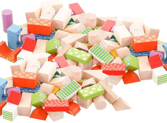 Ecotoys Building Blocks Set Wooden Colored Wooden Building Blocks for 1.5+ Years 100 Pieces