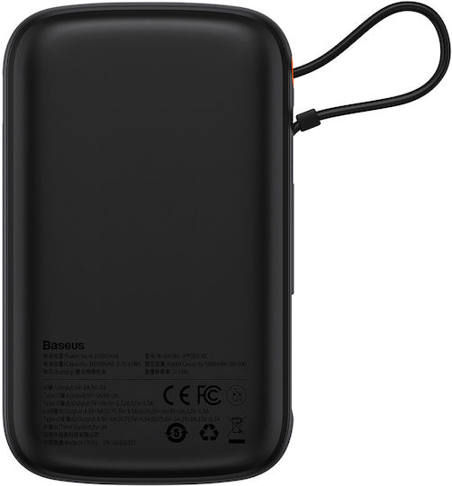 Baseus Qpow Digital Display Power Bank 10000mAh 22.5W with USB-A Port and 2 USB-C Ports Power Delivery Black
