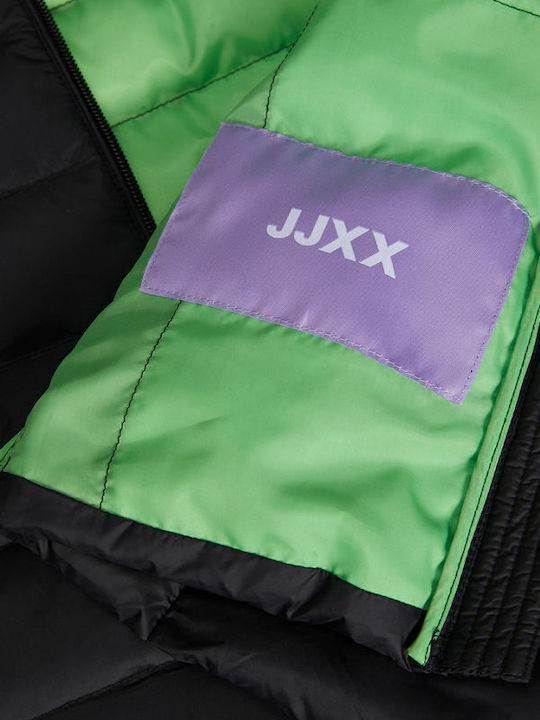 Women's Short Puffer Jacket for Winter Black