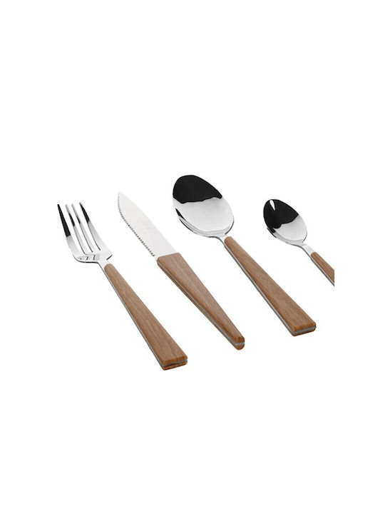 General Trade 24-Piece Stainless Steel 18/10 Brown Cutlery Set Elegant