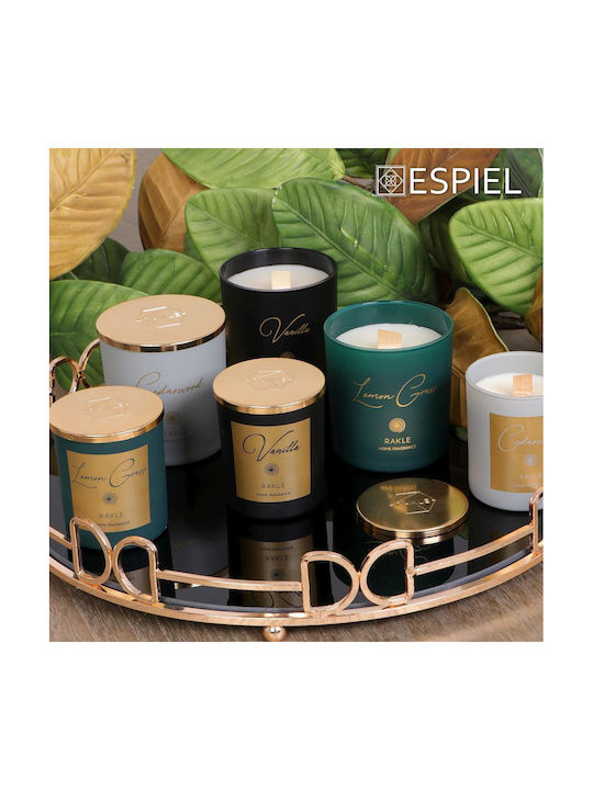 Espiel Scented Candle Jar with Scent Lemongrass Green / Gold 140gr 1pcs