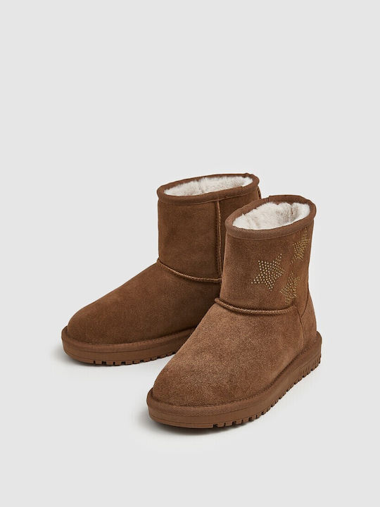 Pepe Jeans Diss Kids Suede Boots Tabac Brown