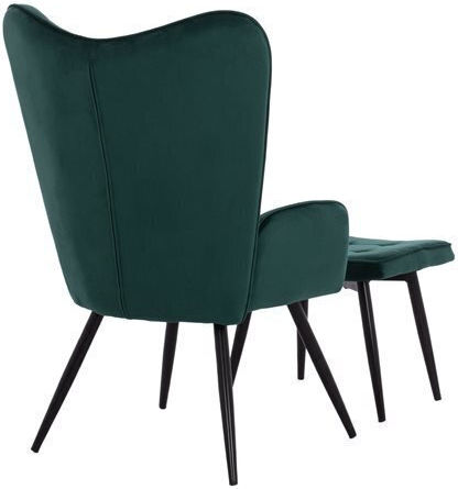 Crawley Bergère cu Puf Catifelat Cypress 70x57x103cm