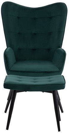Crawley Bergère cu Puf Catifelat Cypress 70x57x103cm