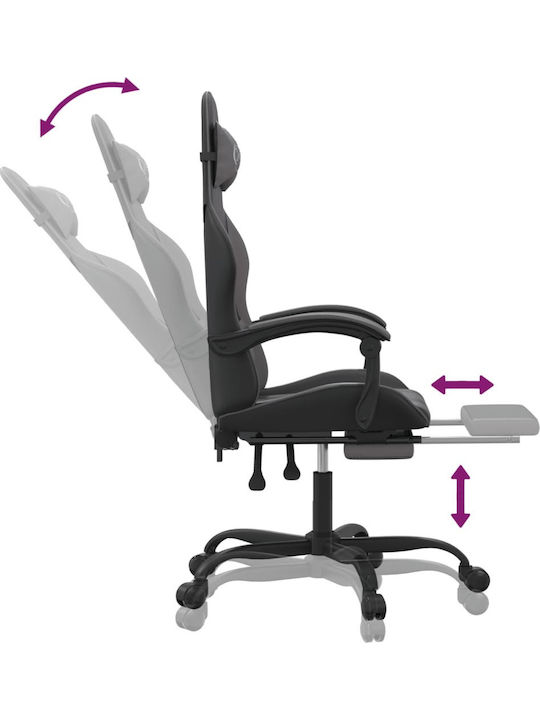 vidaXL 3143906 Artificial Leather Gaming Chair with Footrest Black / Gray