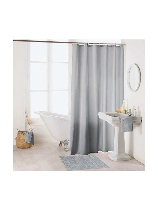 Flamingo Quartz Fabric Shower Curtain 180x200cm Light Grey