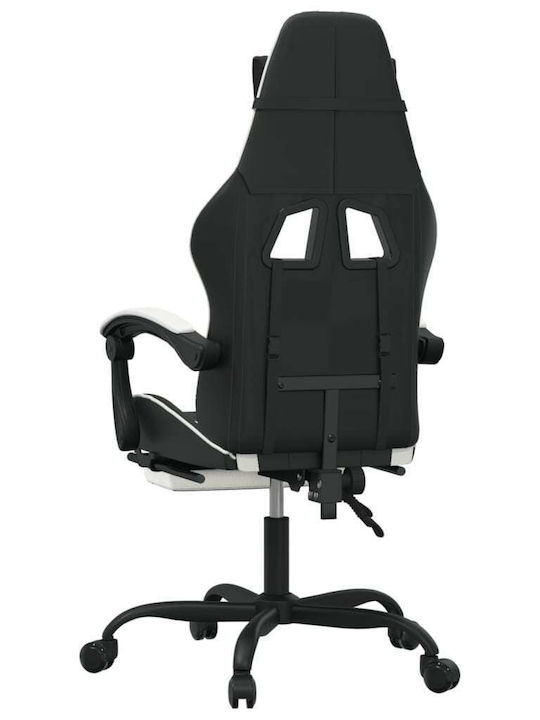 vidaXL 3143907 Artificial Leather Gaming Chair with Footrest Black / White