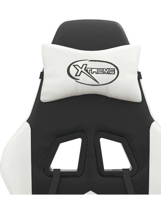 vidaXL 3143907 Artificial Leather Gaming Chair with Footrest Black / White