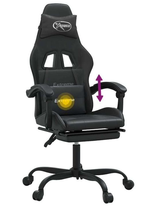 vidaXL 349611 Καρέκλα Gaming Δερματίνης με Υποπόδιο Μαύρη