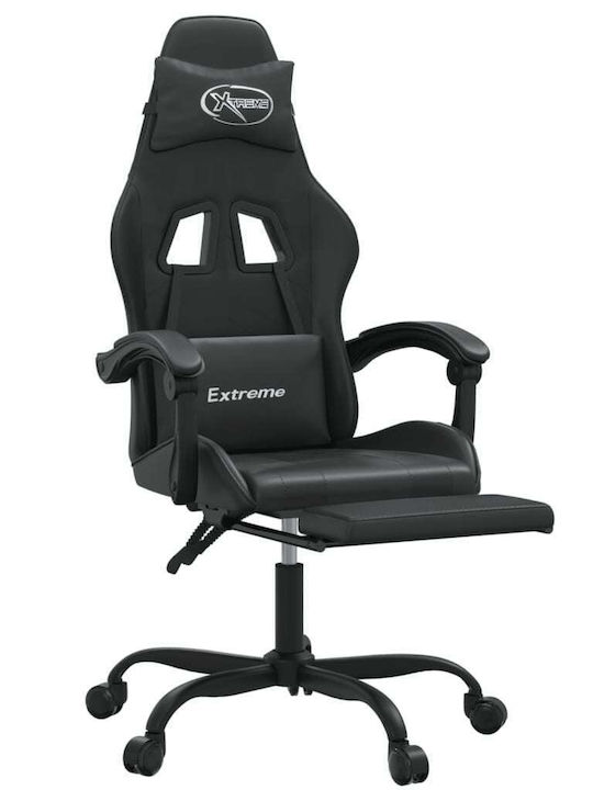 vidaXL 349611 Καρέκλα Gaming Δερματίνης με Υποπόδιο Μαύρη