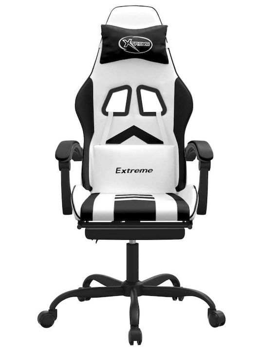 vidaXL 349613 Геймърски стол с подлакътник Черно/бяло
