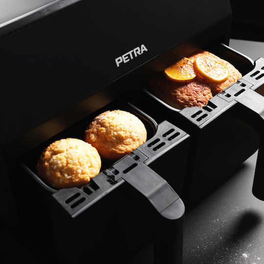Petra Dual Air Pro Air Fryer με Διπλό Αποσπώμενο Κάδο 7.4lt Μαύρο