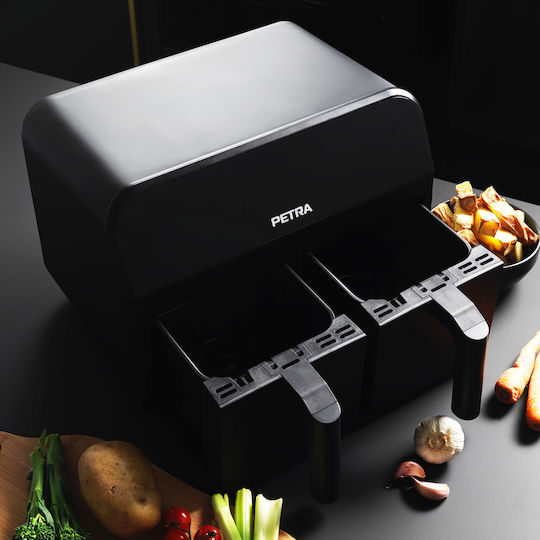 Petra Dual Air Pro Air Fryer με Διπλό Αποσπώμενο Κάδο 7.4lt Μαύρο