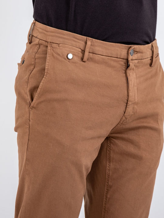 Hyperflex Παντελόνι Chino Ελαστικό σε Slim Εφαρμογή Καφέ