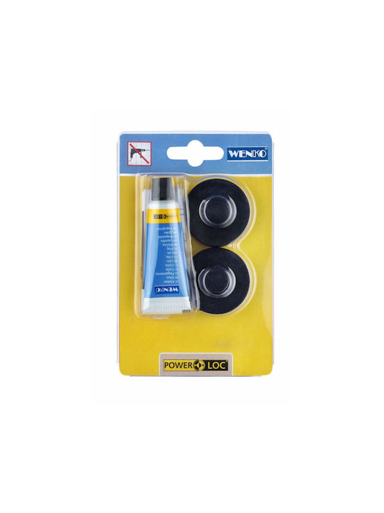 Wenko Power Loc Single Bathroom Hook With Screws 4x1.5cm Black