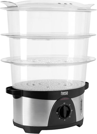 Teesa Food Steamer with 3 Steaming Decks 9.6lt